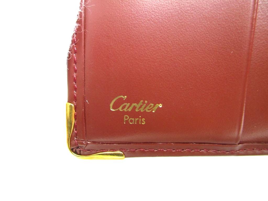 Authentic Cartier Must de Cartier Bordeaux Leather Bifold Wallet Purse #a944  Refurbished