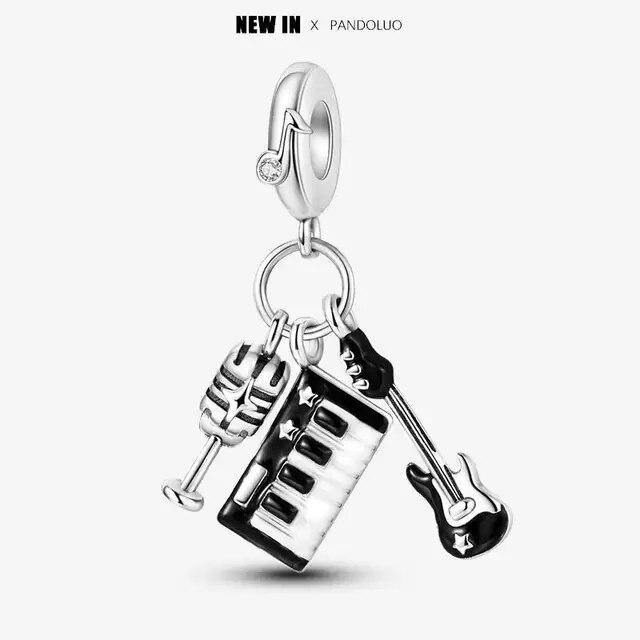 Novità Elementi Musicali Set da Tre Pezzi Perline Charm Si Adatta Nuovo Bracciale Argento 925 Donne Ciondolo Perla Gioielli Regalo