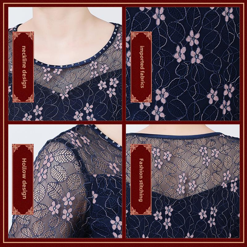 2023 Chiffon Floral Summer Dress for Middle-Aged & Elderly Women