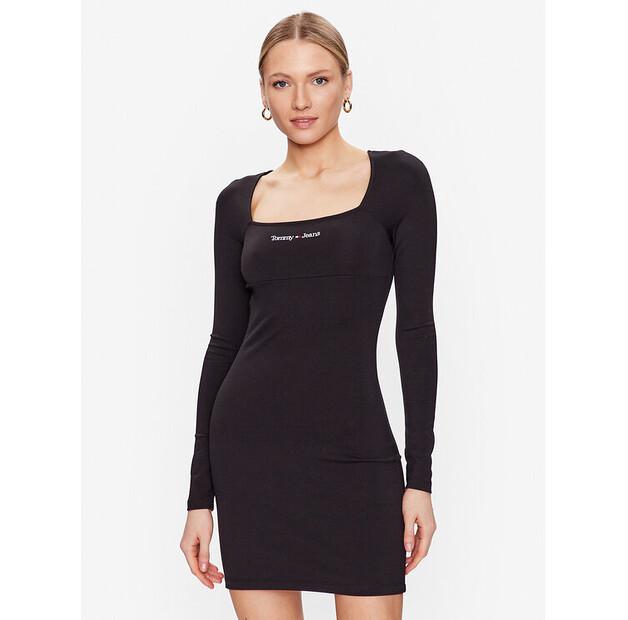 Платье повседневное Tommy Jeans Tjw Serif Linear Ls Bodycon EU S