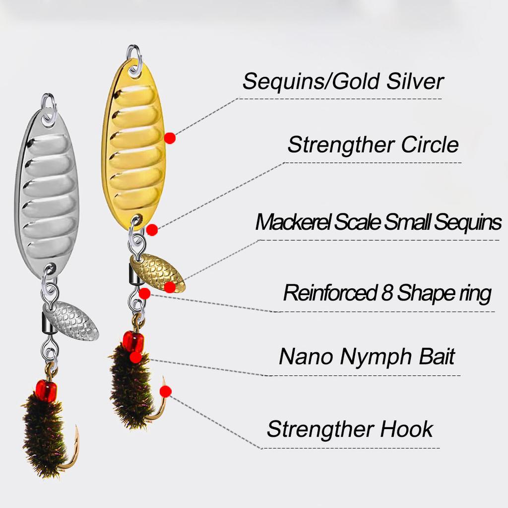 0.3 Oz Mini Métal Spinner Cuillère Appât Truite Basse Brochet Leurres