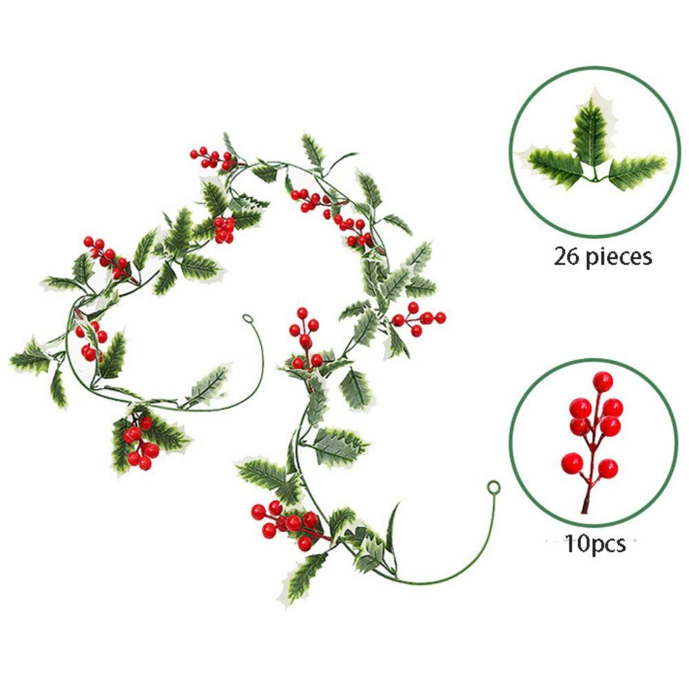 DIY Vánoční Umělý List Ručně Vyráběný Ratanový Věnec Přívěsek Domácí Dekorace