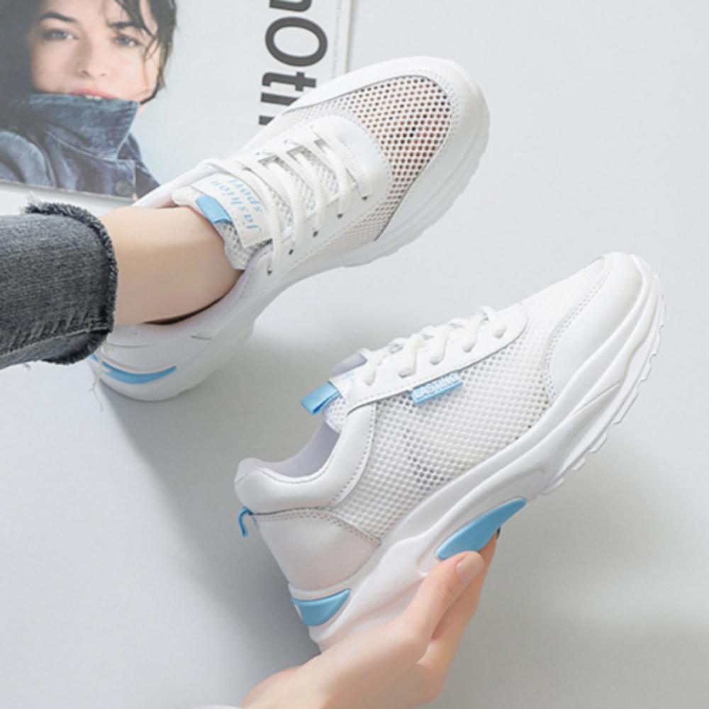 Síťované boty Dámské Duté Jednovrstvé Síťované Sportovní Boty Prodyšné Nízké Letní Jednobarevné Běžecké Boty Síťované Tátovy Boty