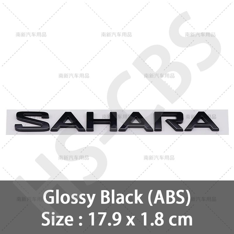 1Pc 3D ABS SAHARA Letter Car Logo Rear Trunk Emblem Badge Auto Body Fender Stickers Tailgate Decorative Stickers Accessories