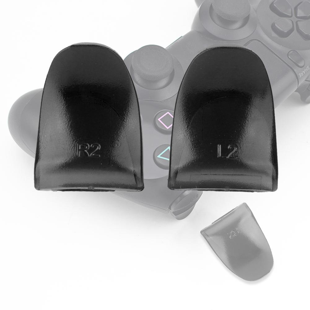 2 PCS Set Durable R2 L2 Buttons Trigger Extender Extension for PS4 Controller (Black)