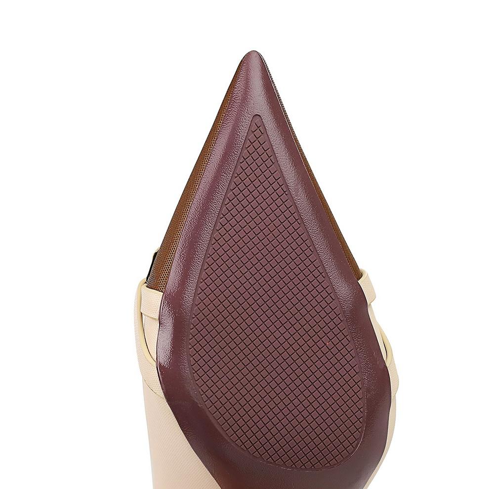 Banchet de damă cu tocuri înalte, tăiat lejer, blocaj de culoare, lanț metalic ascuțit, pantofi decorativi individuali