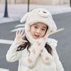Childrens Cute Cartoon Hat With Moving Ears And Warm Neck Wrap For Snow Days