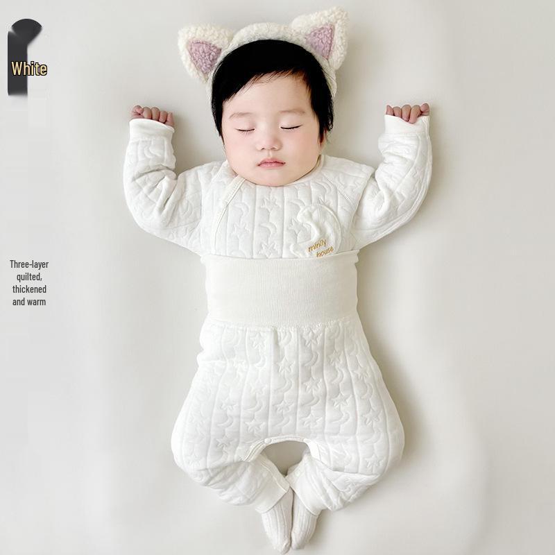 

Jingqi Kids Quilted Cotton Warm Two-Piece Set for Boys and Girls - Autumn/Winter Underwear and Pants 90 cm