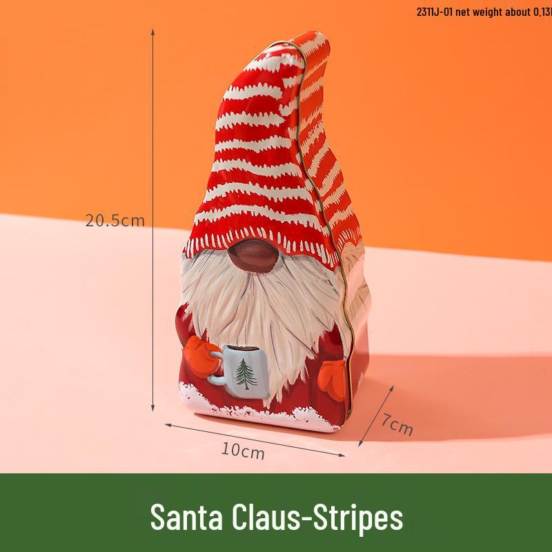 Christmas Gingerbread Man & Santa Claus Tin Cookie and Candy Storage Box