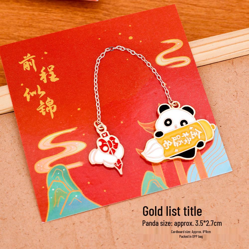 Panda Inspirational Metal Bookmark – Graduation Gift & Cartoon Stationery Clip