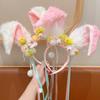 Plush Rabbit Hair Band Tassel Rabbit Ear Hair Ornament Funny Mid-Autumn Festival Headband  Holiday