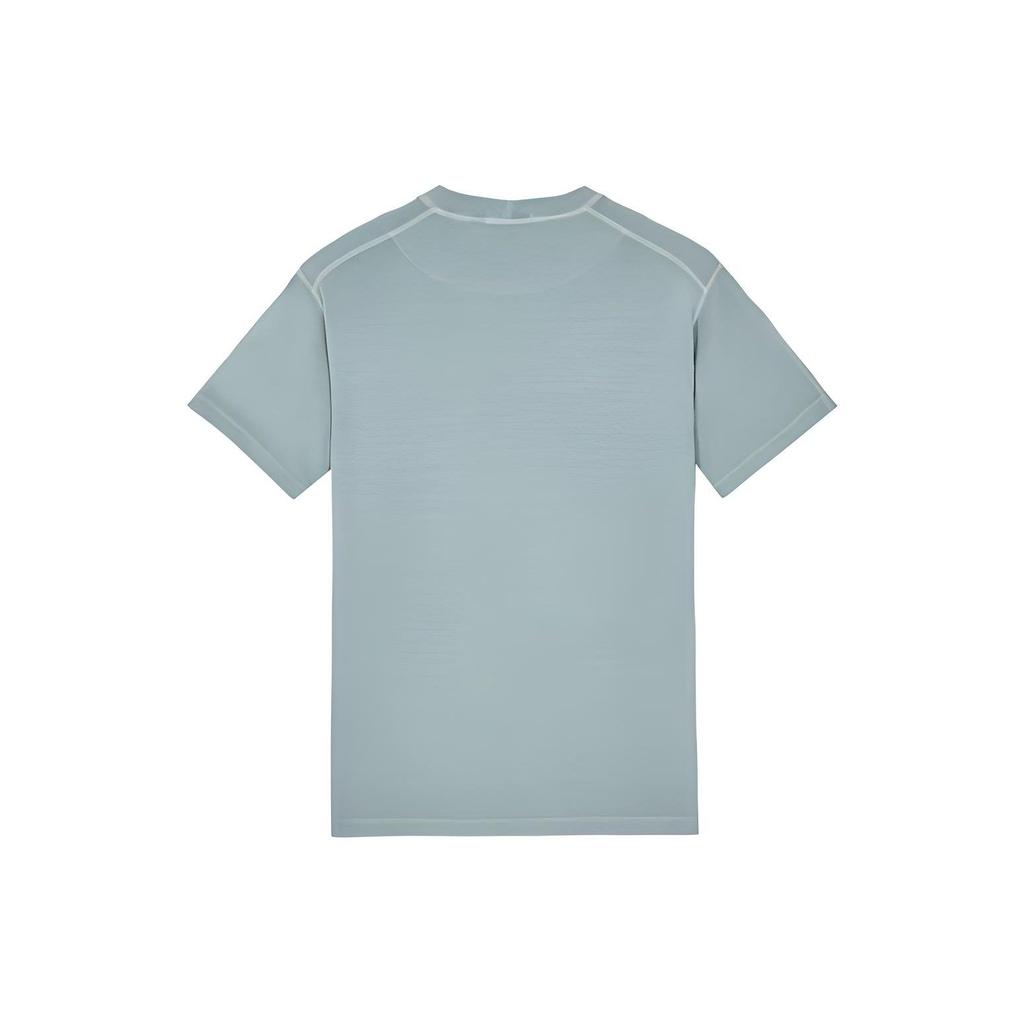 STONE ISLAND Ss23 Solid Logo Patch Crew Neck Short Sleeve T-Shirt Men Tops Sky-Blue 101523757-V0141