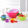 10 Pcs/set Rainbow Mixing Bowls Nesting Bowls Stackable Measuring Cups Sieve Strainer Multifunctional Colander Salad Baking Tool