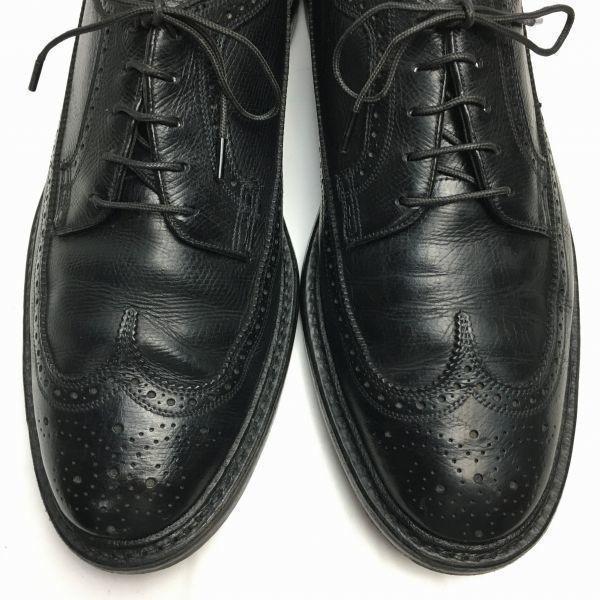 1979 Vintage FLORSHEIM Kenmoor Long Wingtip Business Shoes Black Size 10C 27.027.5(USED)