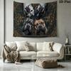 Bull Terrier Wall Tapestry Aesthetic Wall Hanging Printed Fabric Blanket Decorative Tapestries for Bedroom Living Room Home Decor