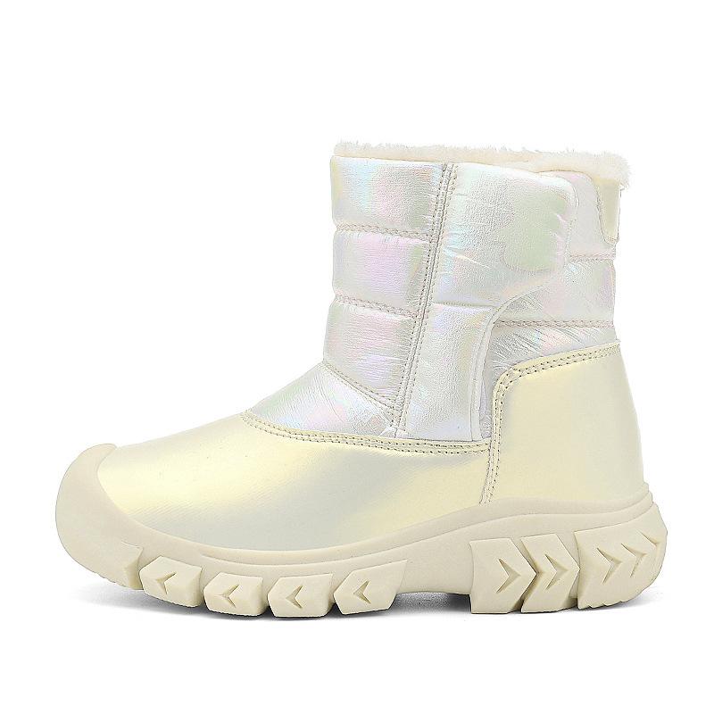 Children's cotton shoes Children's high-top snow boots Winter waterproof and piled thickened warm Children's cotton outdoor sports shoes