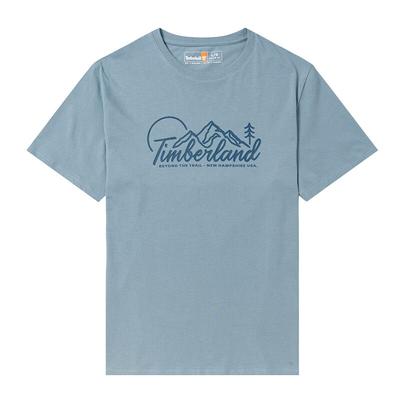 Loose Breathable Round Neck Short Sleeve T-Shirt Men Tops Light-Blue A6B9G-758