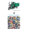 1:12 Tricycle Model Car Toy Metal Diecast Sound Light Pull Back Express Delivery Transport Vehicle Models Gifts for Boys Kids