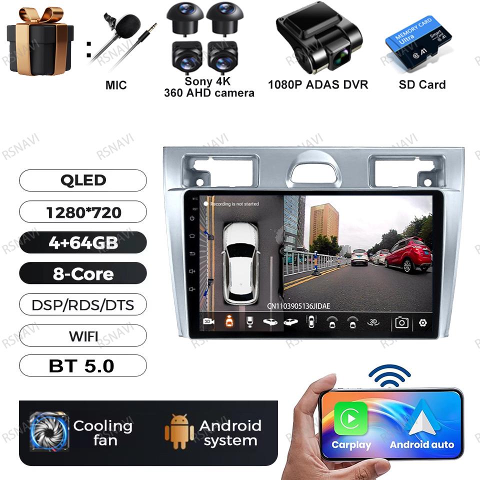 Android 16 Multimedia For Ford Fiesta Mk VI 5 Mk5 2002-2008 Car Radio Video Player Head Unit GPS Audio Auto Autoradio DSP RDS BT