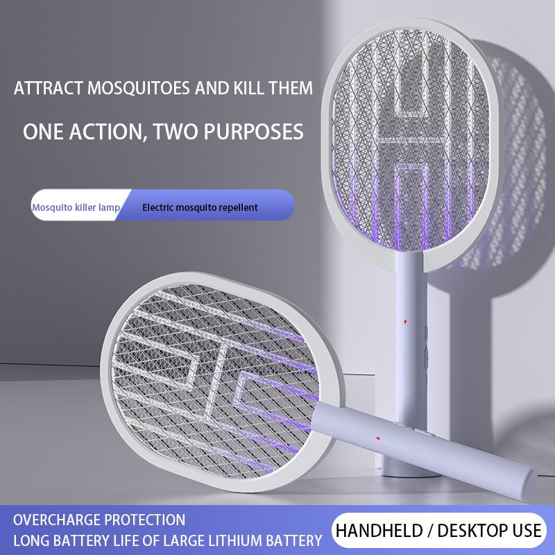 Rechargeable 2-in-1 Electric Mosquito & Fly Swatter - High-Powered Multi-Functional Insect Killer for Home Use