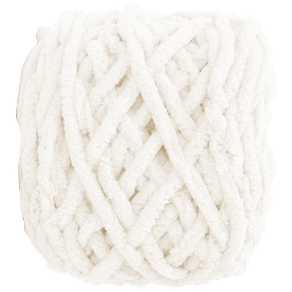 Single Thick Ice Strip Yarn Needle Knitting Woven Blanket Slipper Line(Milk White)