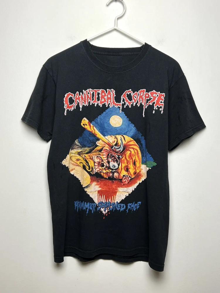 Винтаж Cannibal Corpse Hammer Smashed Face 1993 Тур по ЕС Футболка SN056 Унисекс Футболка M