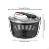 PressPressType Salad Drainer Draining Basket Manual Clear Lid Vegetable Cleaner White