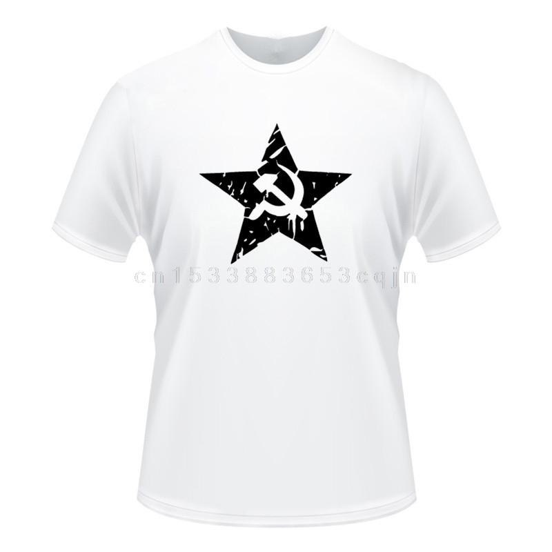 Summer Style Funny CCCP Red Star Hammer sickle Summer Tshirt Short Sleeve Fashion Fitness Basic Under