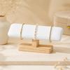 T Shaped Bracelet & Bangle Display Rack Wooden Base PU Leather Velvet 1PC for Watch Jewelry Retail Display Gift for Sellers