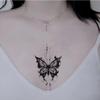 BLOWFISHFUGU Butterfly Tattoo Sticker Semi-permanent Tattoo Sticker Clavicle Tattoo Patch 10 Sheets, 10 Pieces, Black