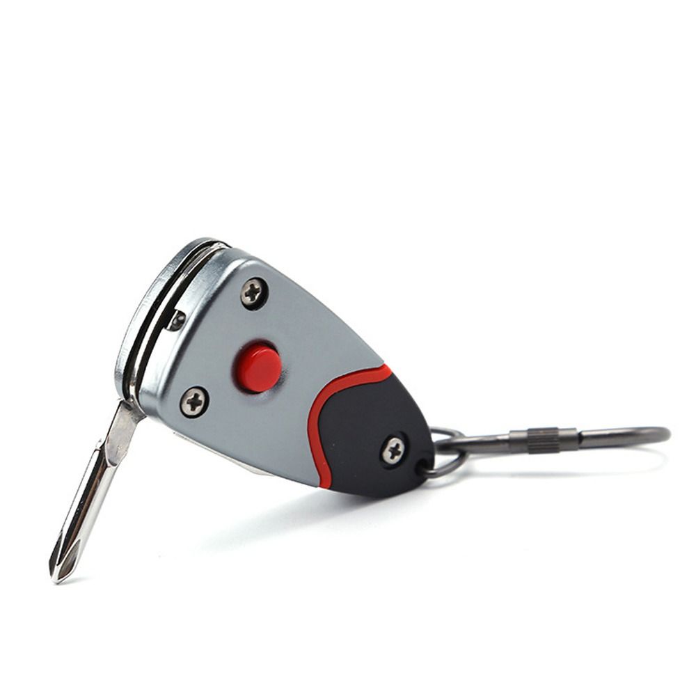 Mit LED-Taschenlampe Klapp-Mini-Schraubendreher 6-in-1 Flaschenöffner Tragbares Schlüsselanhänger-Messer