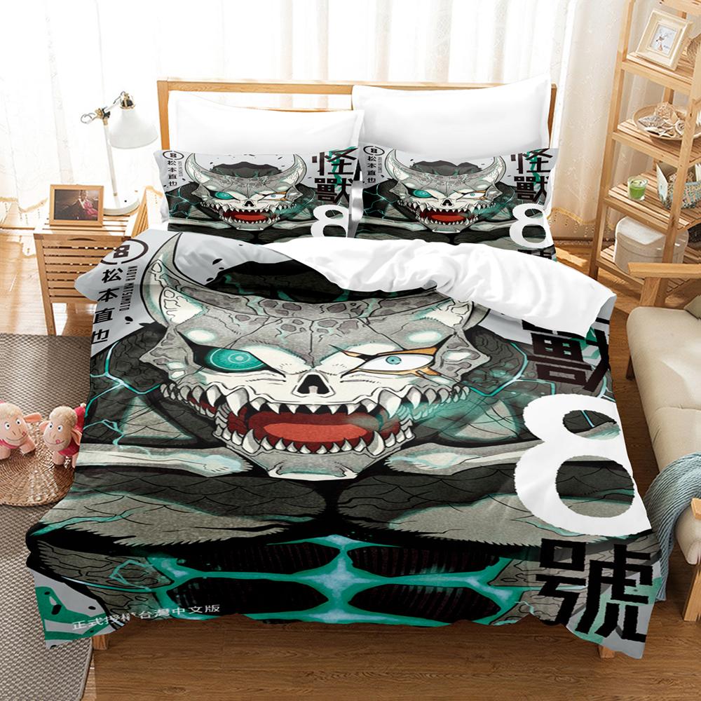 Home textile 3d printed monster pattern bedding set three-piece set single double large quilt cover pillowcase home
