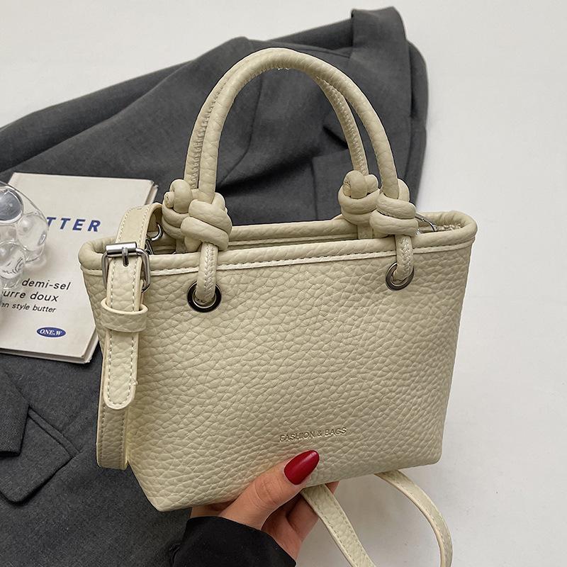 This Year's Hot Sale Korean Fashion Simple Style Lychee Pattern Portable Bucket Bag High Sense Versatile Temperament Messenger Women's Bag