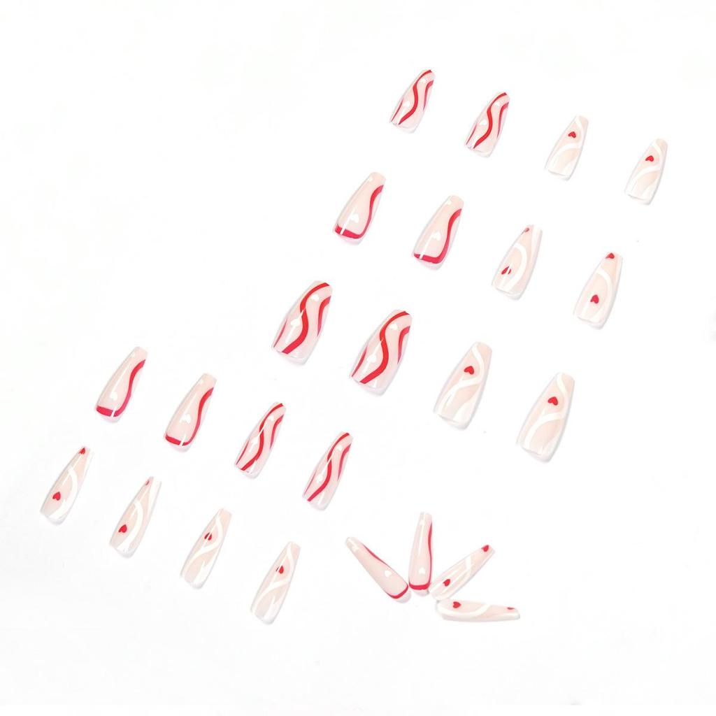 Cross-Border Ballet Pop False Nails & Removable Stickers Set