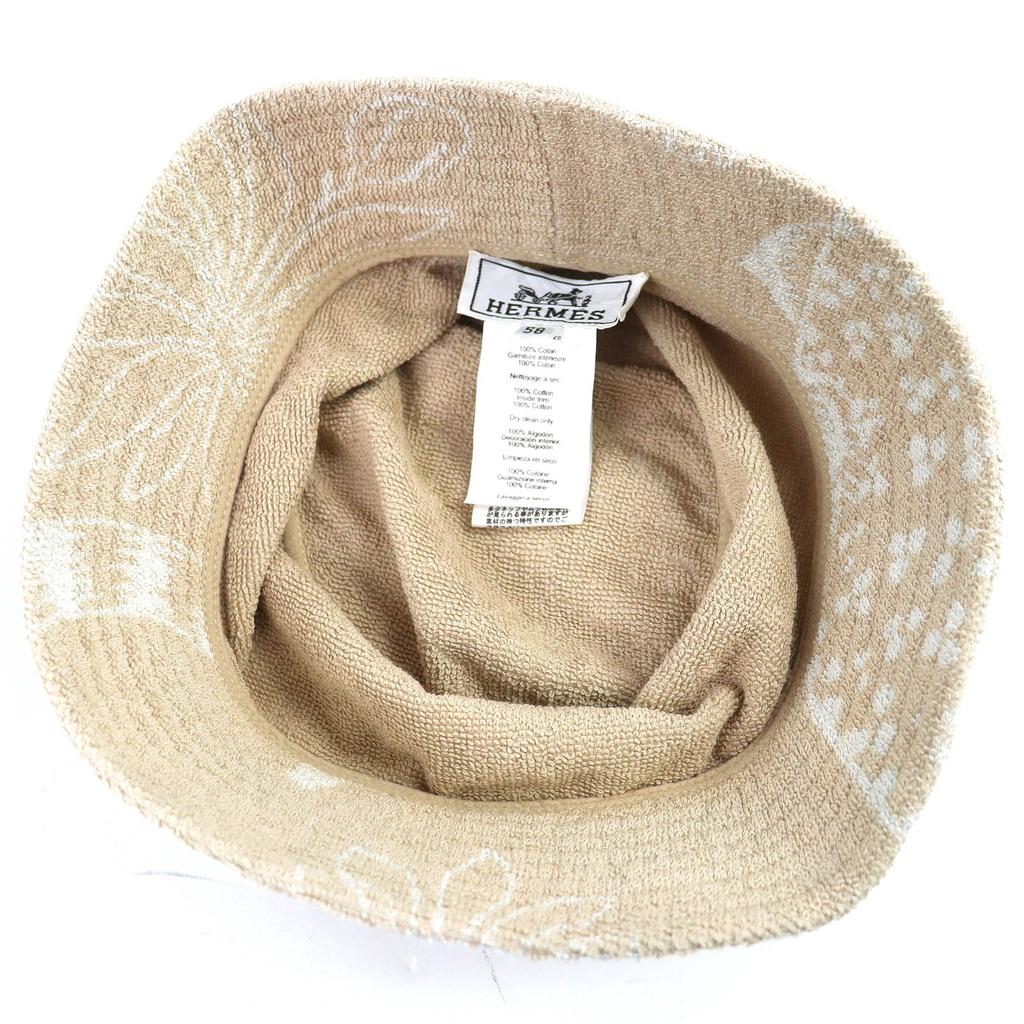 Great HERMES hat Gene Cotton terry baguette hat beige cotton Women 58 Used