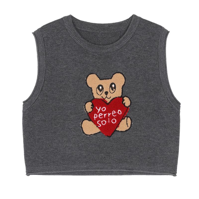 LUSON Girls  Cartoon Knit Vest 130