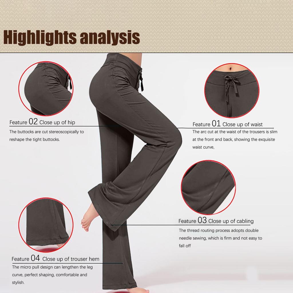 Wide Leg Pants For Women Yoga Pants High Waist Sweatpants With Pockets Stretch Pants Comfy Workout Sports Sweatpants