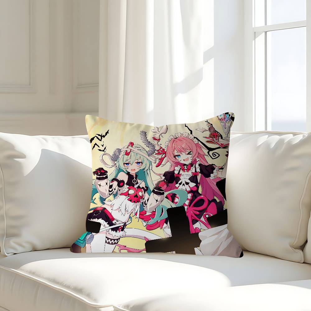 H-HONKAI IMPACTs Kissenbezug Abnehmbarer Waschbarer Kissenbezug – Ganzjährige Weiche Leinen