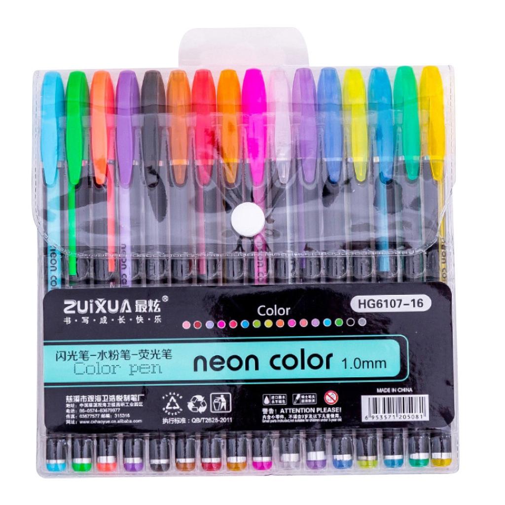 Glitter Gel Pen Set Coloring Art Books Crafting Doodling Drawing 2ml