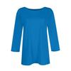 Top Casual a Colore Unico da Donna con Scollo a O e Maniche a Tre Quarti