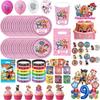 Birthday Party Supplies Tableware Set with Tablecloth Napkin Paper Cups Stickers Banner Backdrop - Complete Party Kit