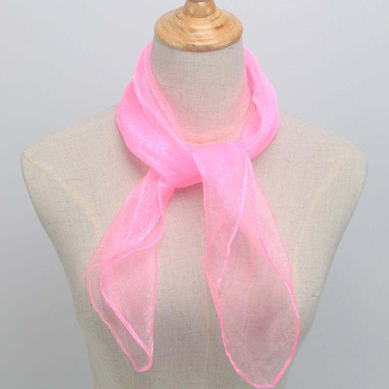 Free Shipping Silk Satin Hair Scarf Women Luxury Sunscreen Small Muffler Hijabs Head Neck Shawls Holiday Beach Vacation Scarves