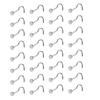 Curved Stainless Steel Rhinestone Nose Studs, L-Shaped Piercing Jewelry, 10-Pack