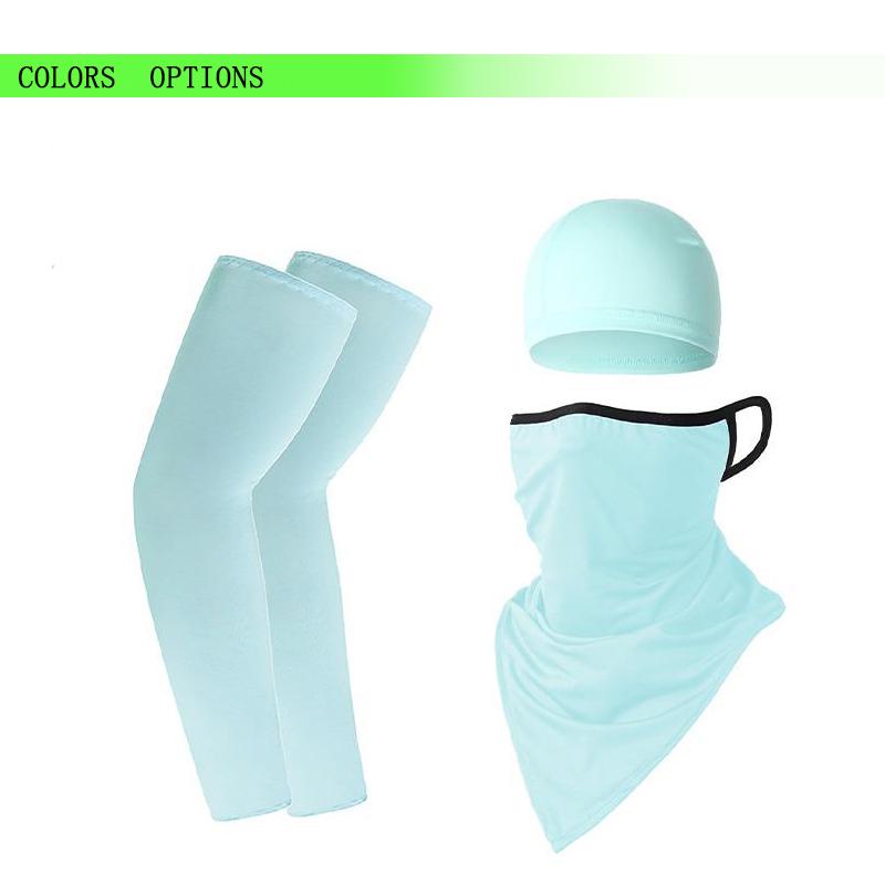 1 Set Unisex Cooling Arm Sleeves Cover Sports Running UV Sun Protection Cycling Sleeves+Riding