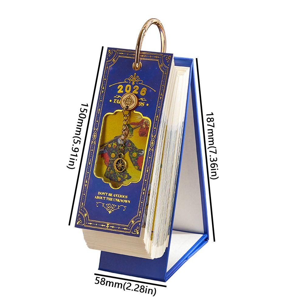 Gold Ring Binding 2026 Card Calendar Vintage Oil Painting Daily Planner New Year Theme