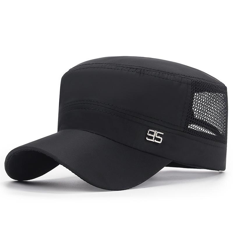Unisex Summer Mesh Sunshade Hat with 95 Metal Logo – Quick-Drying and Breathable
