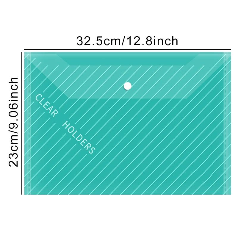 10PCS File Bag A4 Letter Waterproof Document Bag Transparent Colorful Diagonal Stripes Stationery File Bag for Office School ZYF