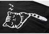 2022 Popular Women's Loose Fleece Hoodie with Cat Print Design