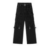 2026 Unisex American Retro Washed Wide-Leg Denim Jeans: Street Style, Straight Fit, Trendy Workwear