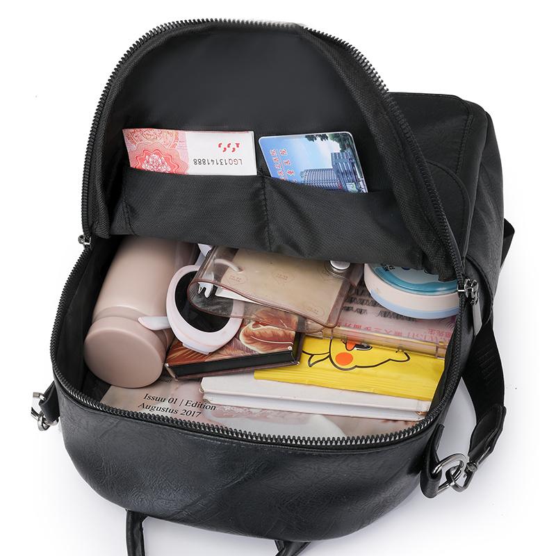 Contrast Color Stitching Women's Bow Backpack Vintage Commuter PU Backpack